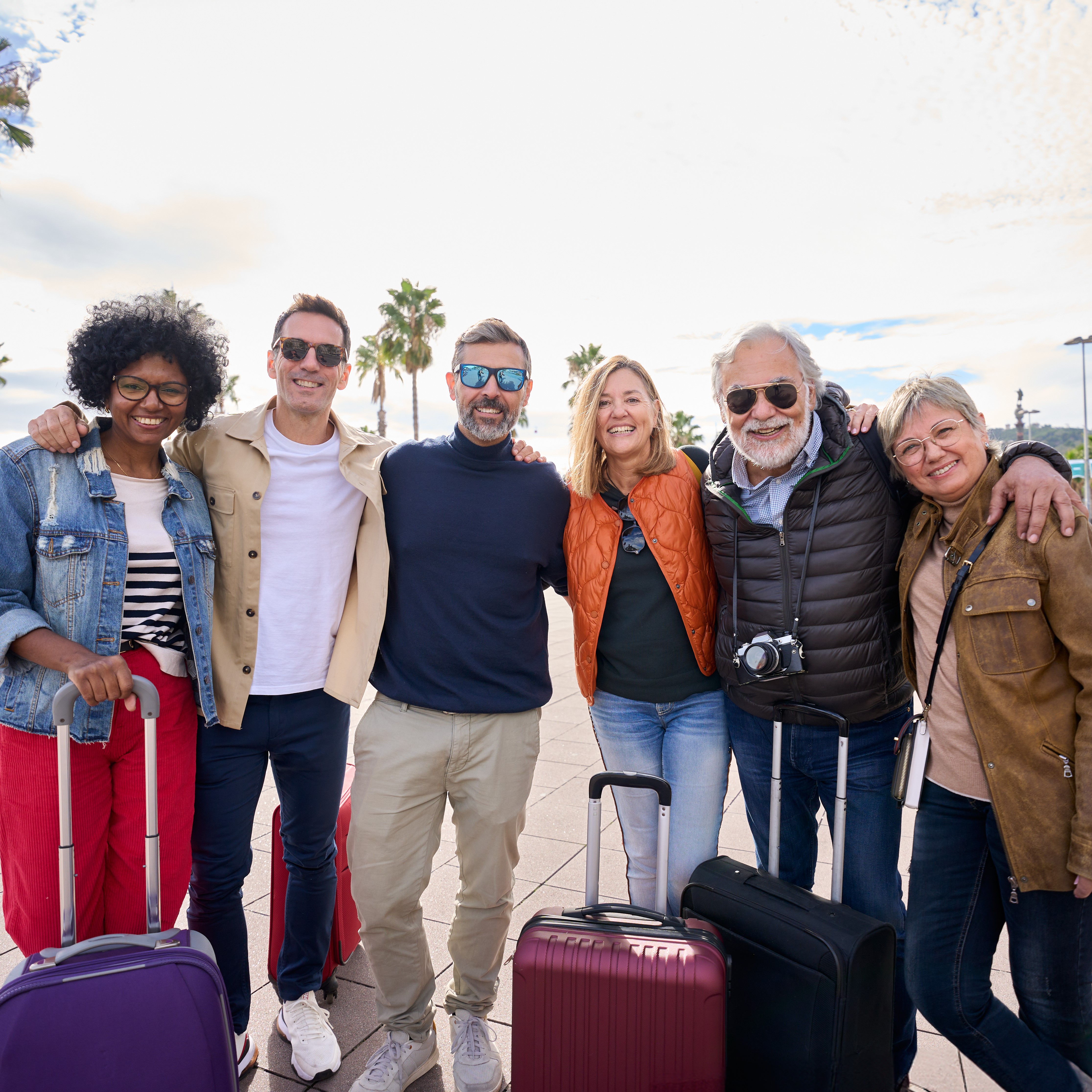 group of tourist posing